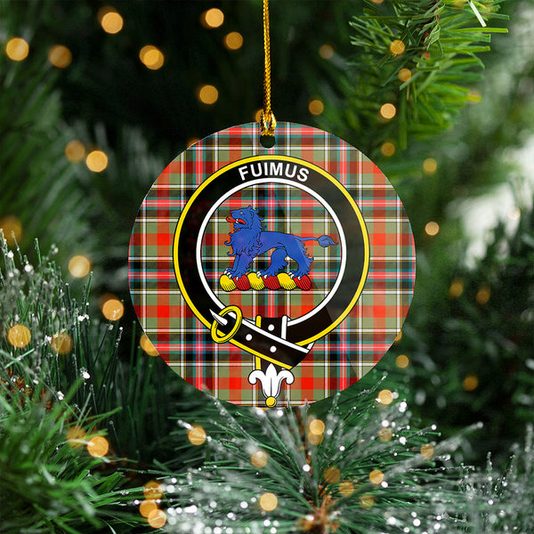 Bruce of Kinnaird Ancient Clan Badge Tartan Plastic Christmas Ornaments