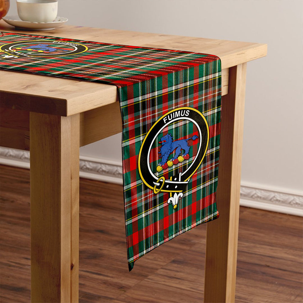 Bruce of Kinnaird Modern Clan Badge Tartan Table Runner