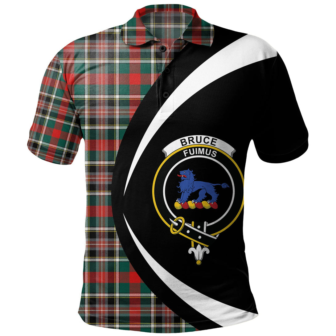 Bruce of Kinnaird Modern Clan Badge Tartan Polo Shirt Circle Style Personalized