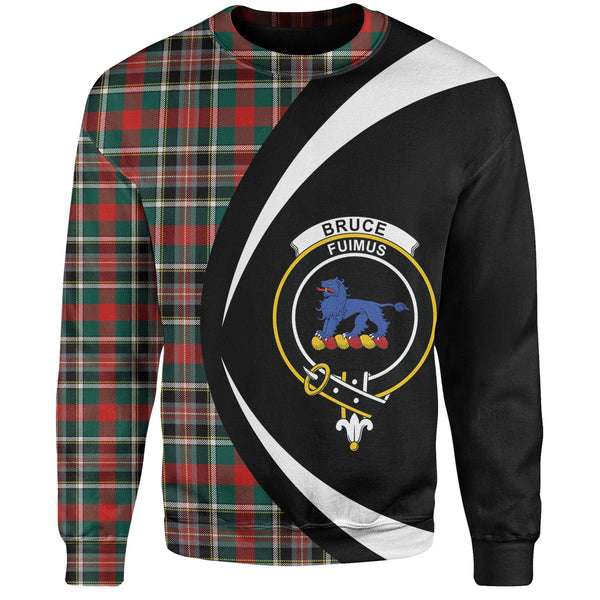 Bruce of Kinnaird Modern Clan Badge Tartan Sweatshirt Circle Style Personalized