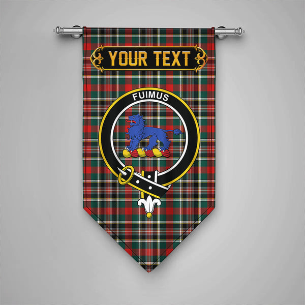 Bruce of Kinnaird Modern Clan Badge Tartan Gonfalon Personalize