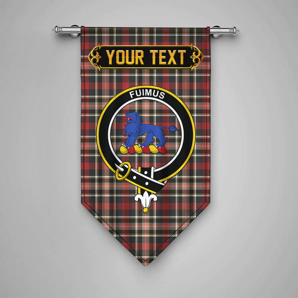 Bruce of Kinnaird Weathered Clan Badge Tartan Gonfalon Personalize