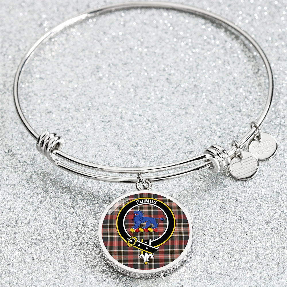 Bruce of Kinnaird Weathered Clan Badge Tartan Classic Circle Bangle