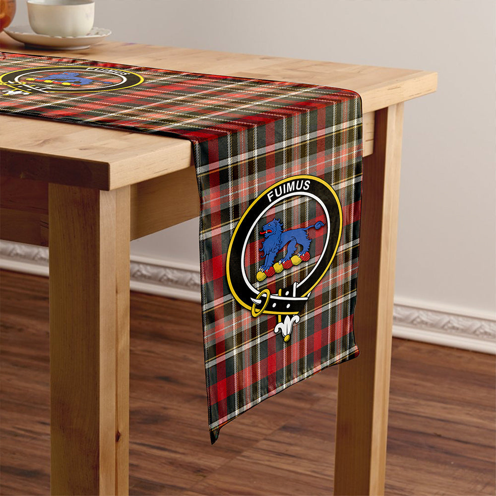 Bruce of Kinnaird Weathered Clan Badge Tartan Table Runner