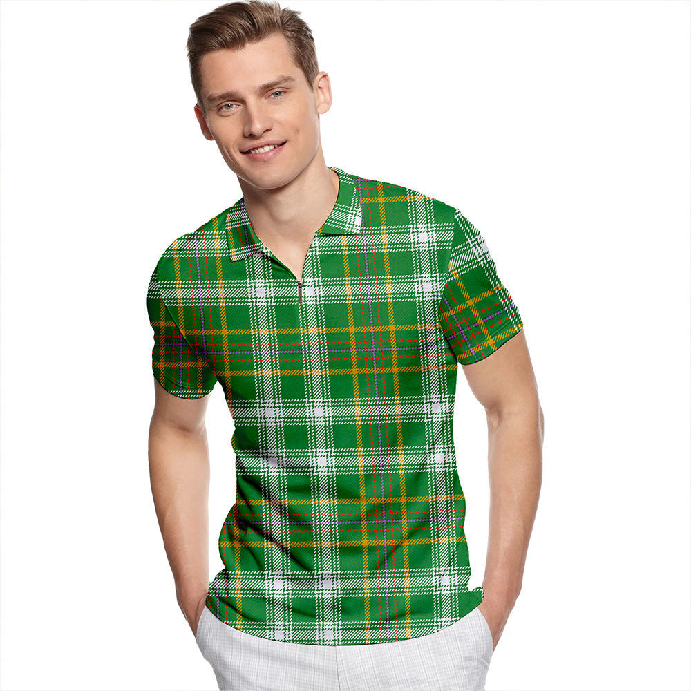 Bryant Ancient Tartan Classic Lapel Zip Short Sleeve Polo