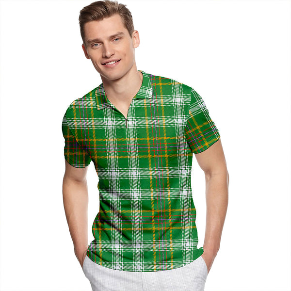 Bryant Ancient Tartan Classic Lapel Zip Short Sleeve Polo