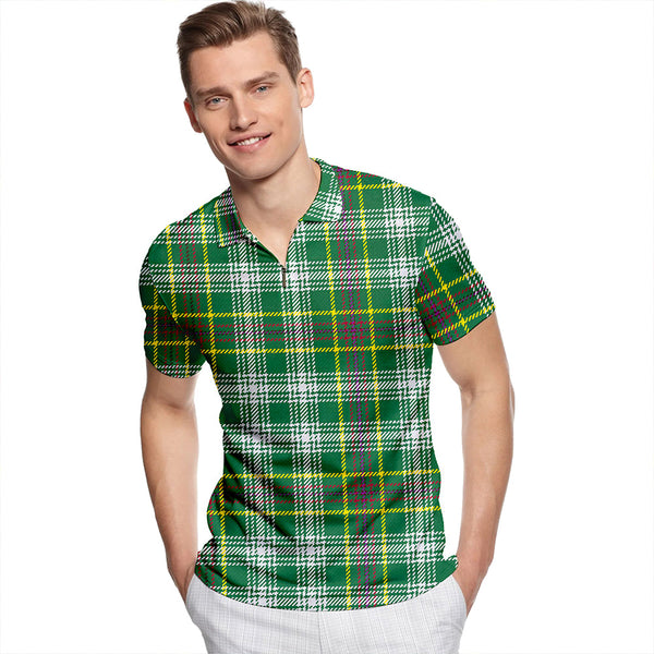 Bryant Modern Tartan Classic Lapel Zip Short Sleeve Polo