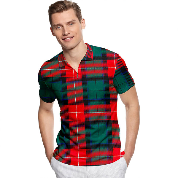 Bryant #2 Modern Tartan Classic Lapel Zip Short Sleeve Polo