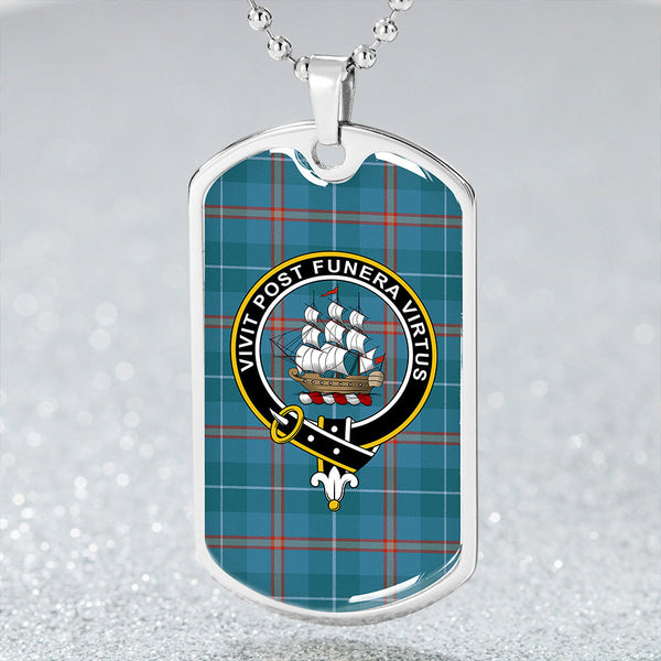 Bryson 1988 Ancient Clan Badge Classic Tartan Dog Tag Necklace