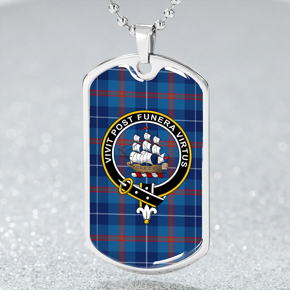 Bryson 1988 Modern Clan Badge Classic Tartan Dog Tag Necklace