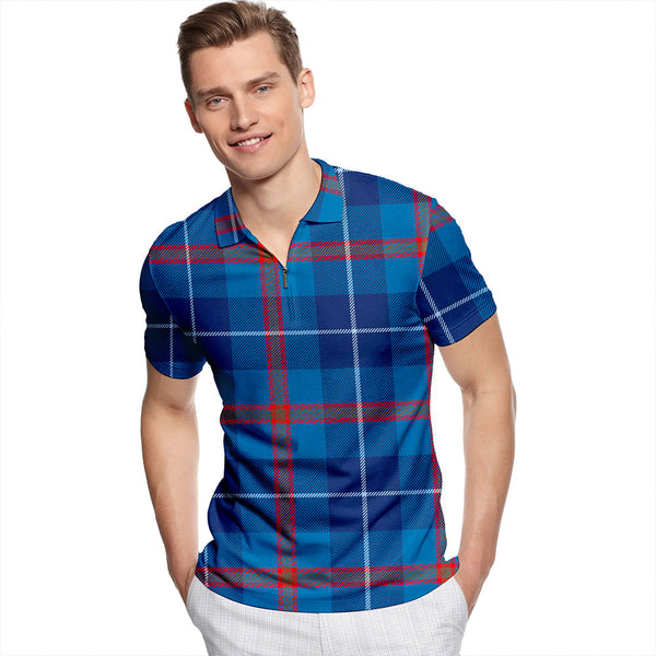 Bryson 1988 Modern Tartan Classic Lapel Zip Short Sleeve Polo