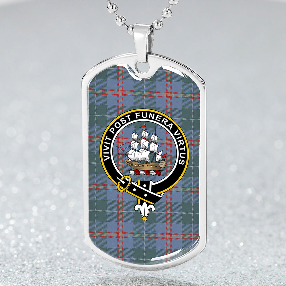 Bryson 1988 Weathered Clan Badge Classic Tartan Dog Tag Necklace