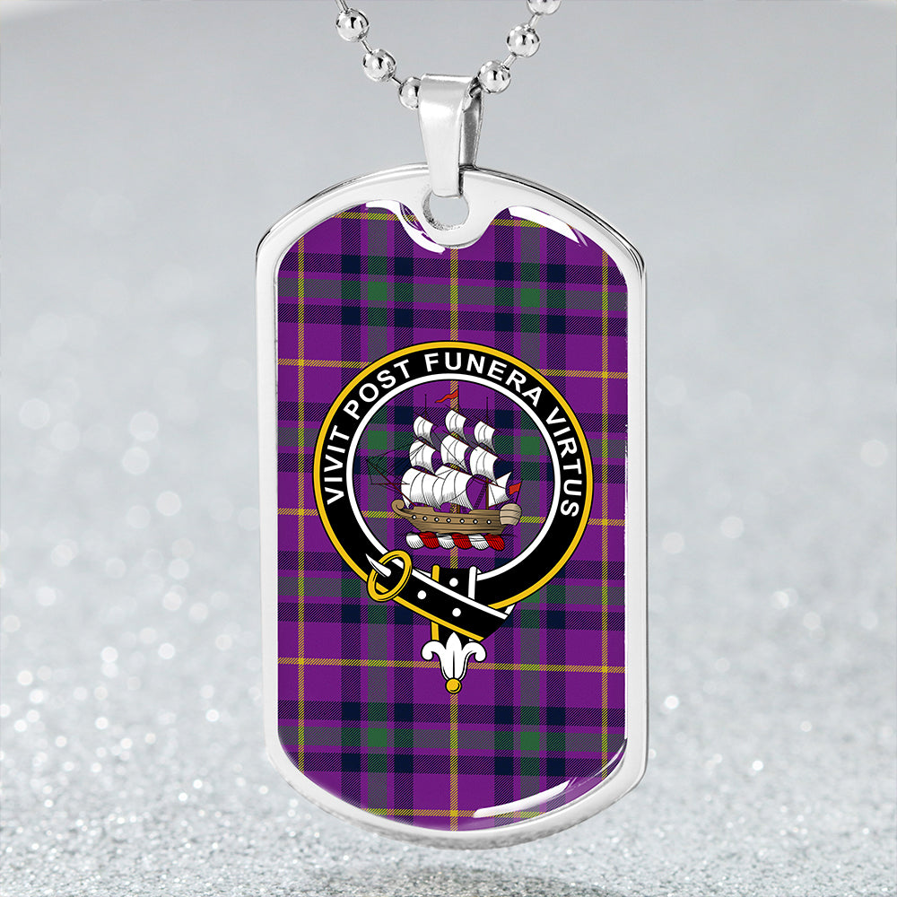 Bryson 2000 Modern Clan Badge Classic Tartan Dog Tag Necklace