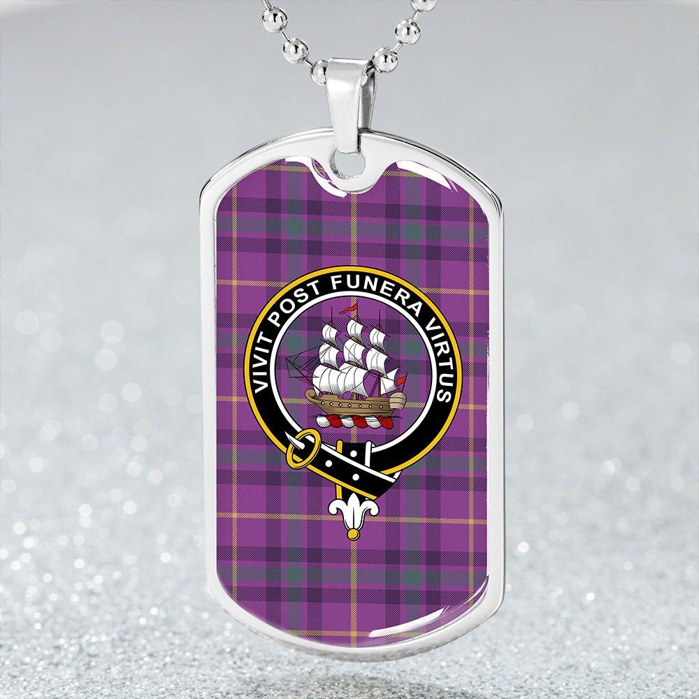 Bryson 2000 Weathered Clan Badge Classic Tartan Dog Tag Necklace