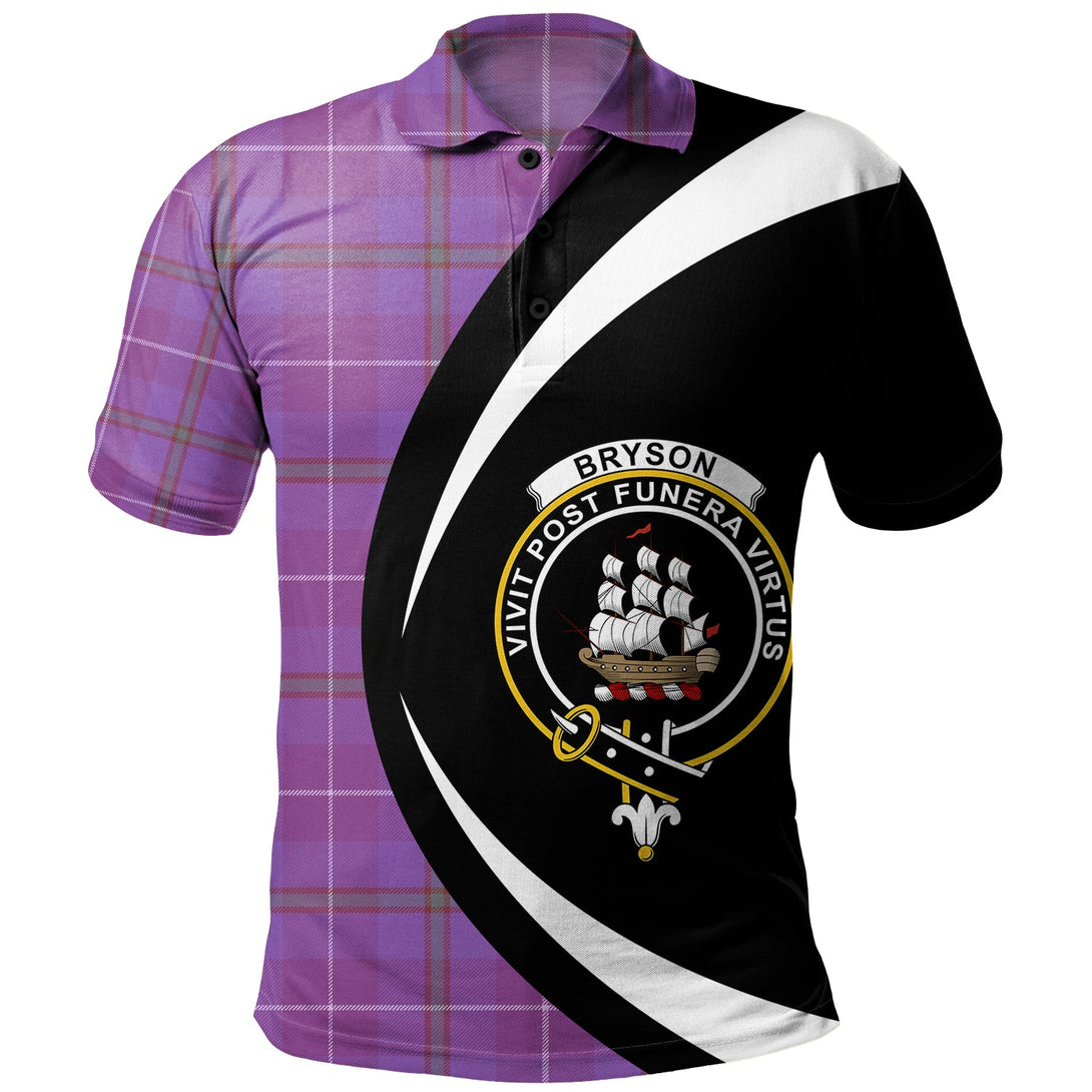 Bryson Ancient Clan Badge Tartan Polo Shirt Circle Style Personalized