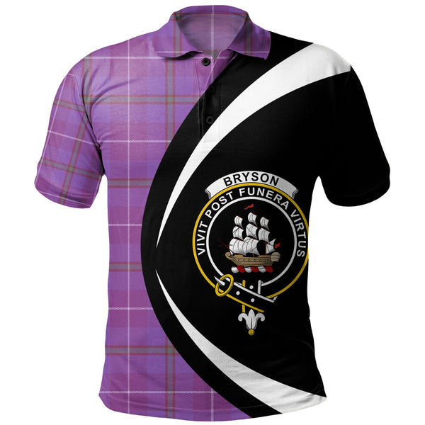 Bryson Ancient Clan Badge Tartan Polo Shirt Circle Style Personalized