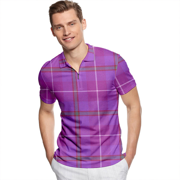 Bryson Ancient Tartan Classic Lapel Zip Short Sleeve Polo