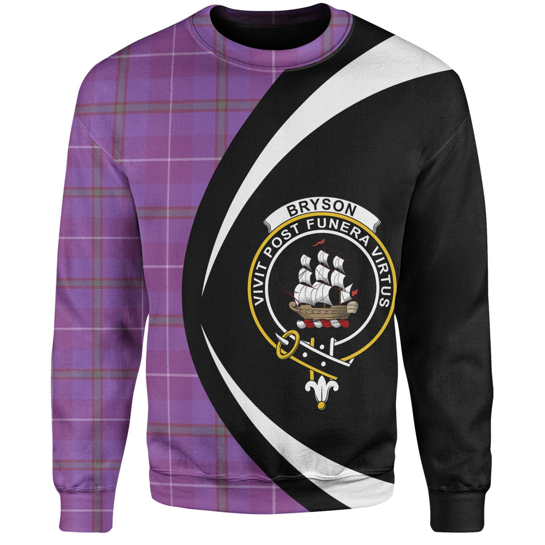 Bryson Ancient Clan Badge Tartan Sweatshirt Circle Style Personalized