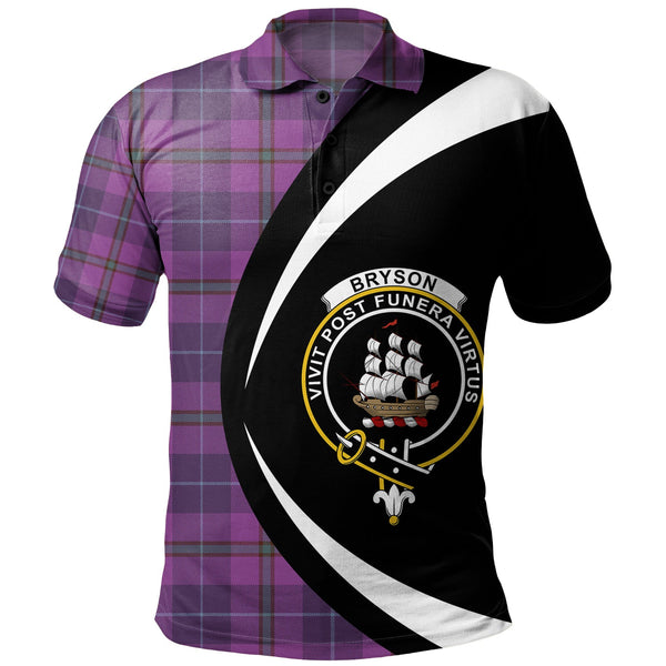 Bryson Weathered Clan Badge Tartan Polo Shirt Circle Style Personalized