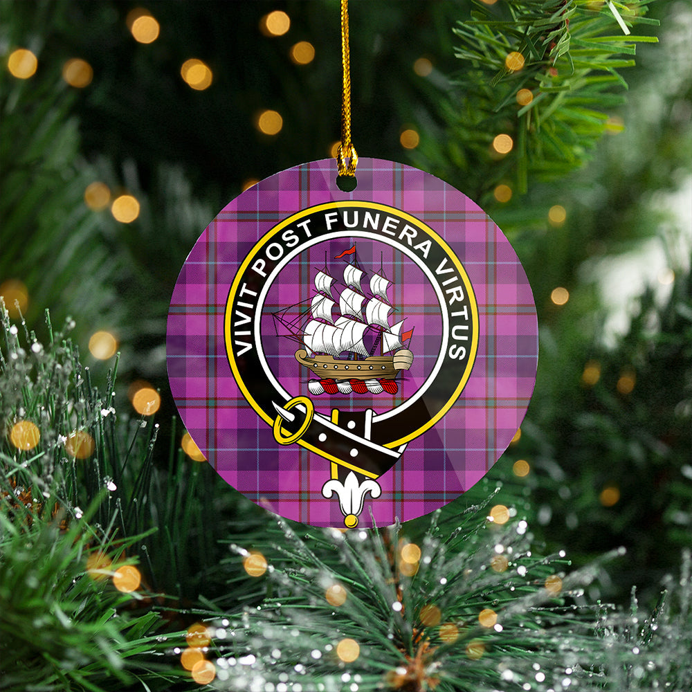 Bryson Weathered Clan Badge Tartan Plastic Christmas Ornaments