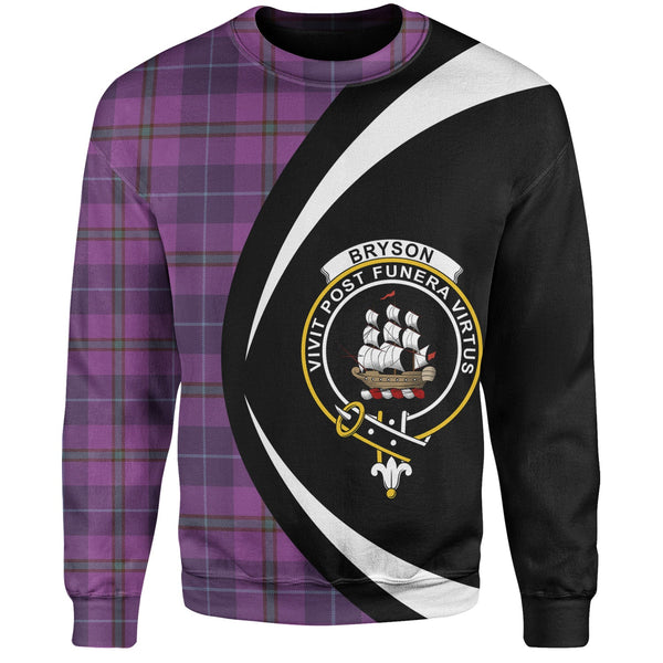 Bryson Weathered Clan Badge Tartan Sweatshirt Circle Style Personalized