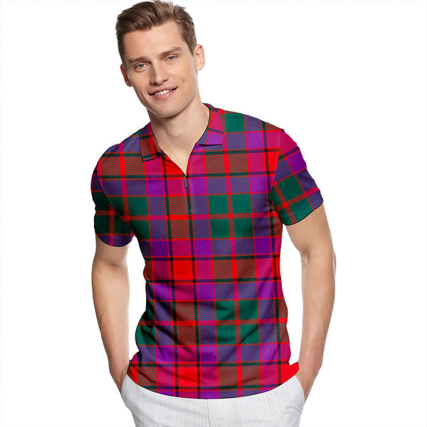 Buccleuch Modern Tartan Classic Lapel Zip Short Sleeve Polo