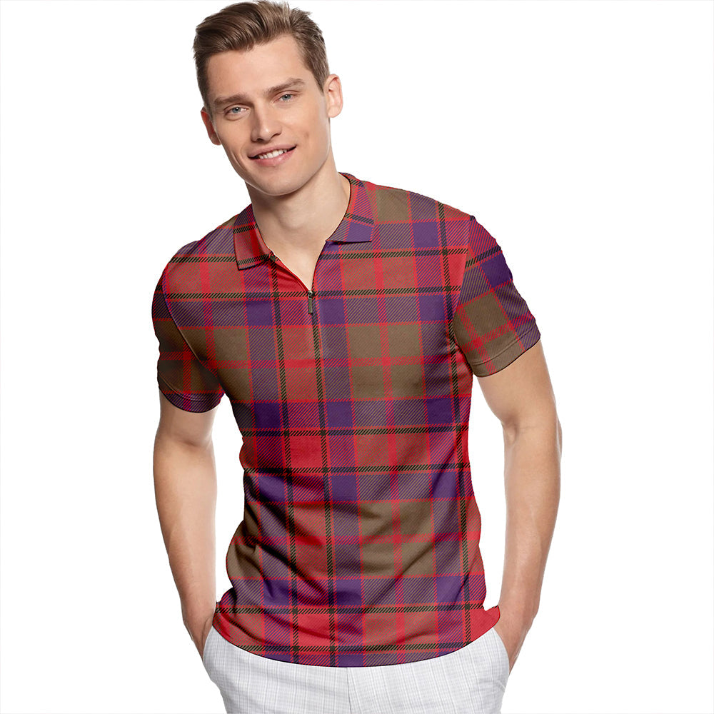 Buccleuch Weathered Tartan Classic Lapel Zip Short Sleeve Polo