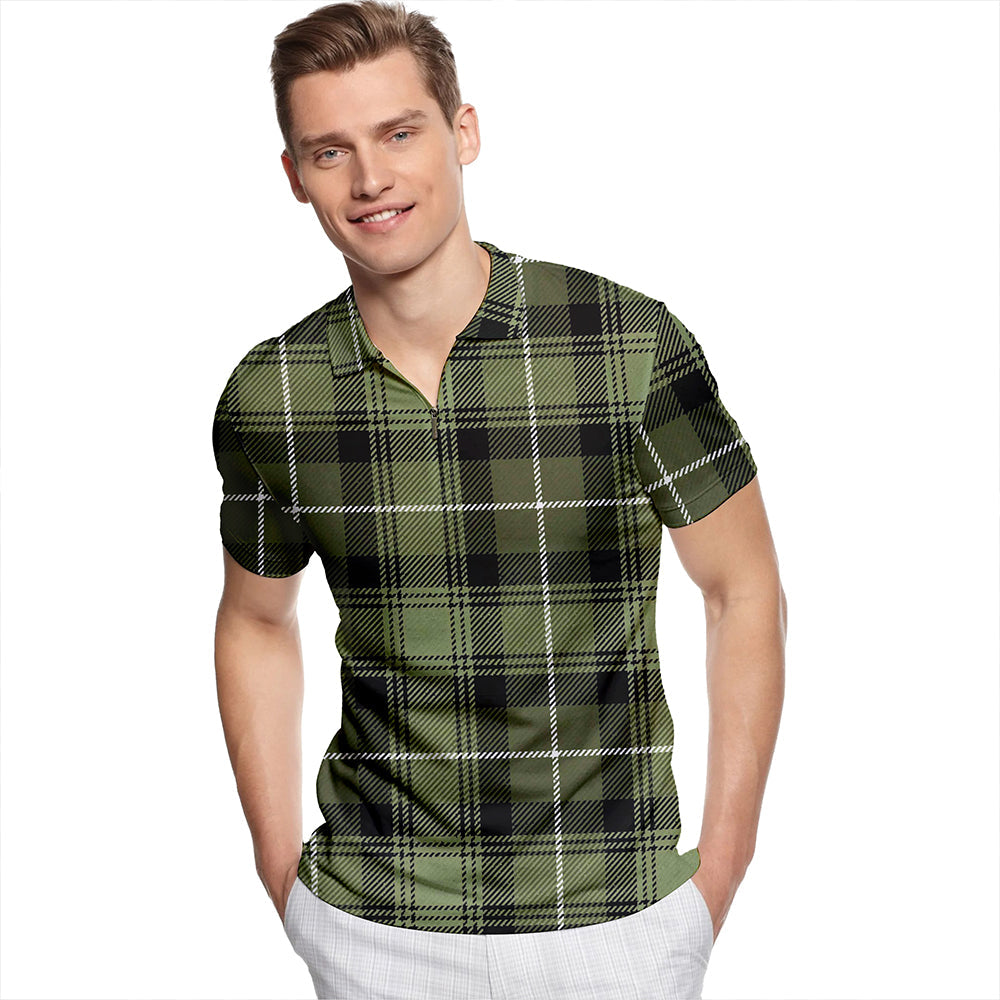 Buccleuch #2 Ancient Tartan Classic Lapel Zip Short Sleeve Polo