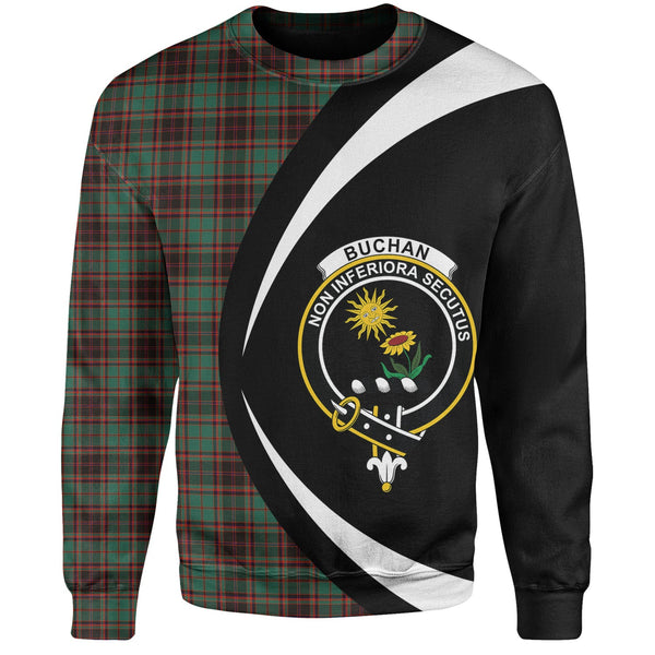 Buchan Ancient Clan Badge Tartan Sweatshirt Circle Style Personalized