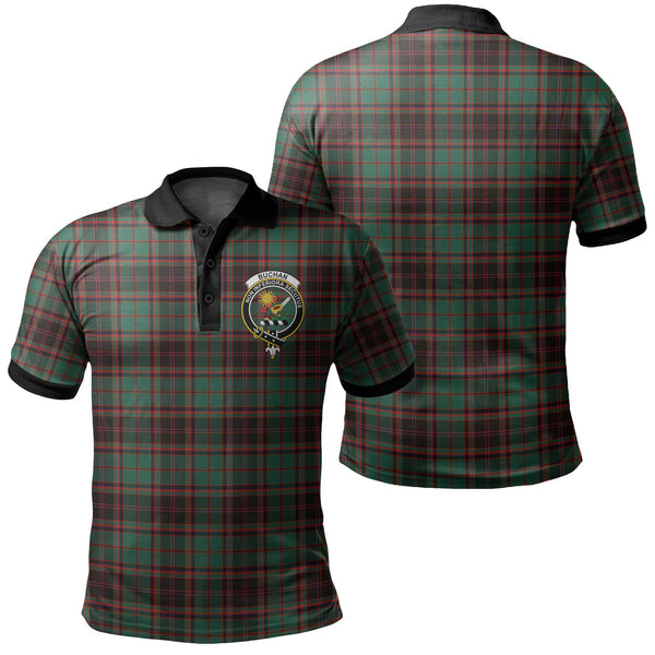 Buchan Ancient Tartan Crest Polo Shirt Black Neck 2 Style