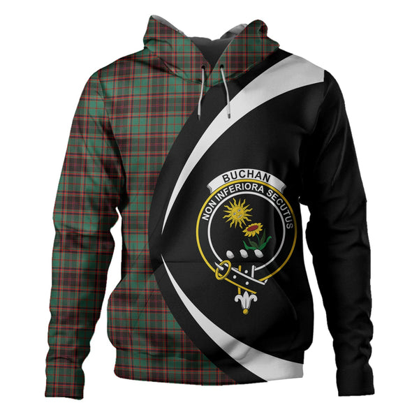 Buchan Ancient Clan Badge Tartan Hoodie Circle Style