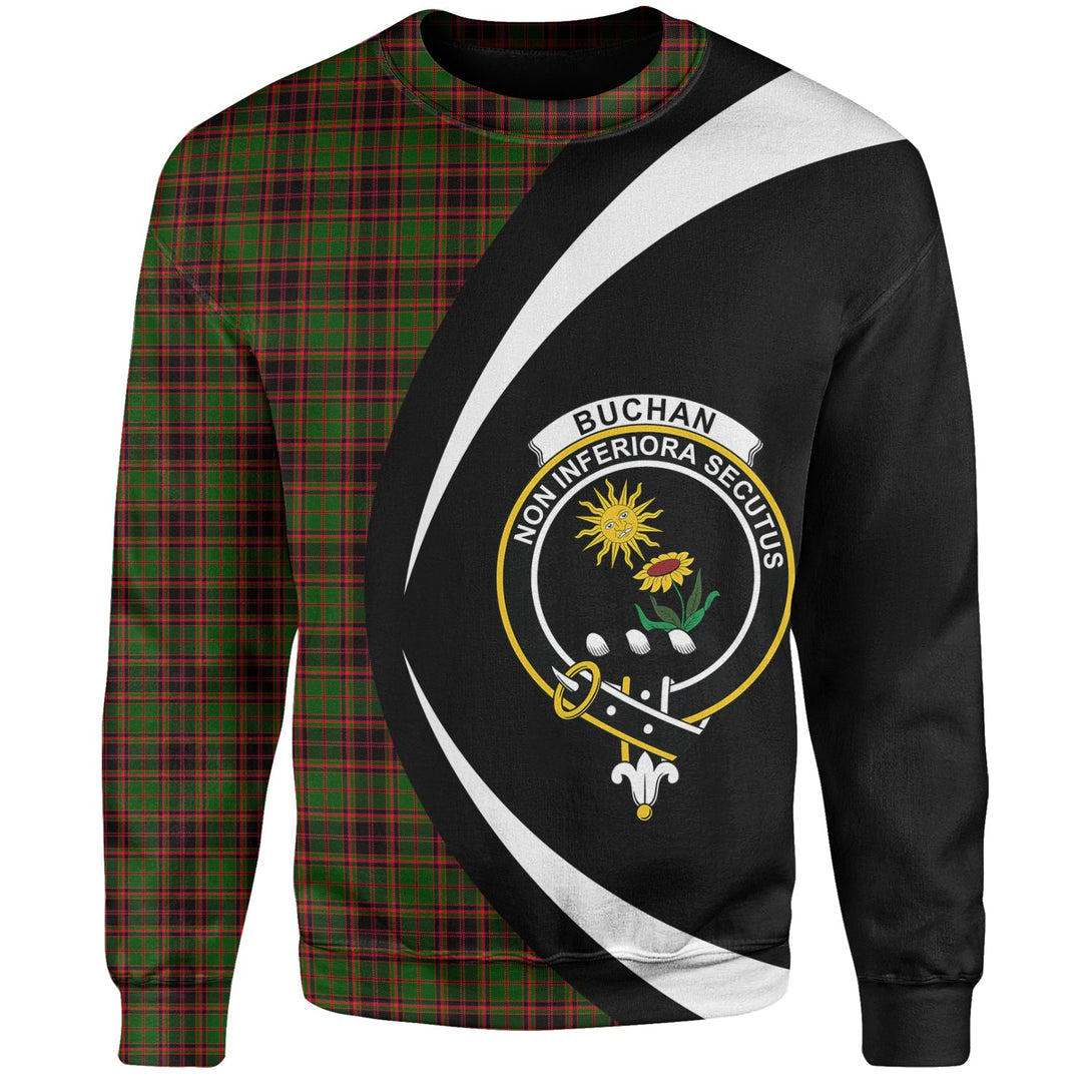 Buchan Modern Clan Badge Tartan Sweatshirt Circle Style Personalized