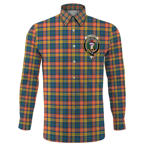 Buchanan Ancient Tartan Classic Crest Long Sleeve Button Shirt