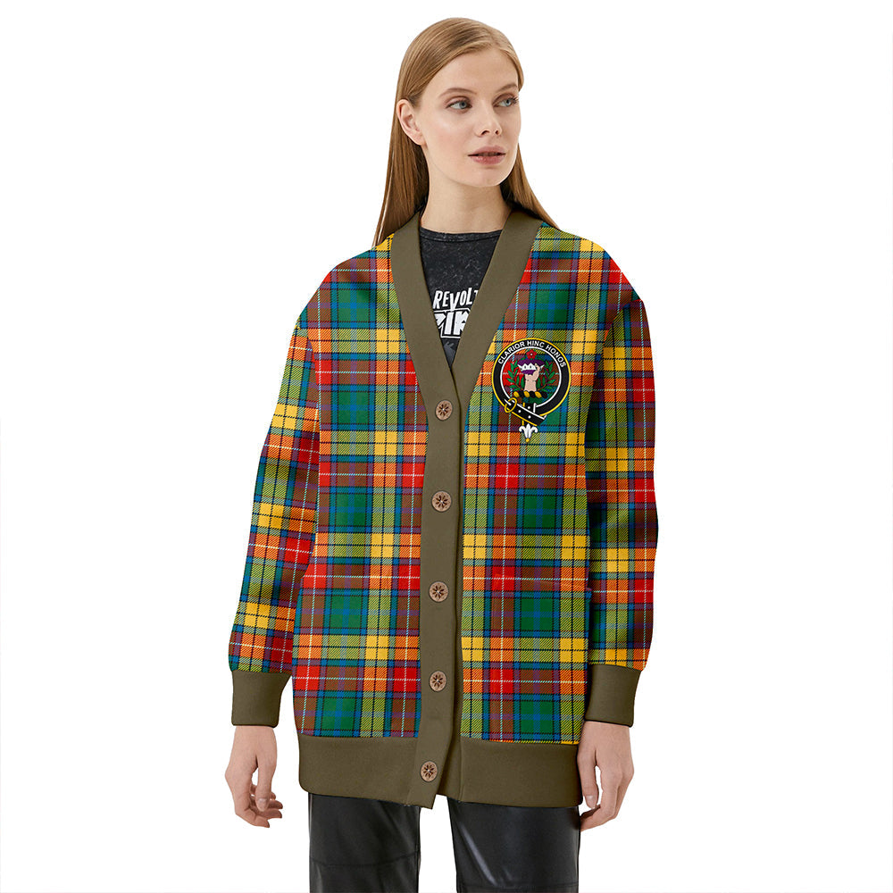 Buchanan Ancient Clan Badge Tartan V-neck Cardigan