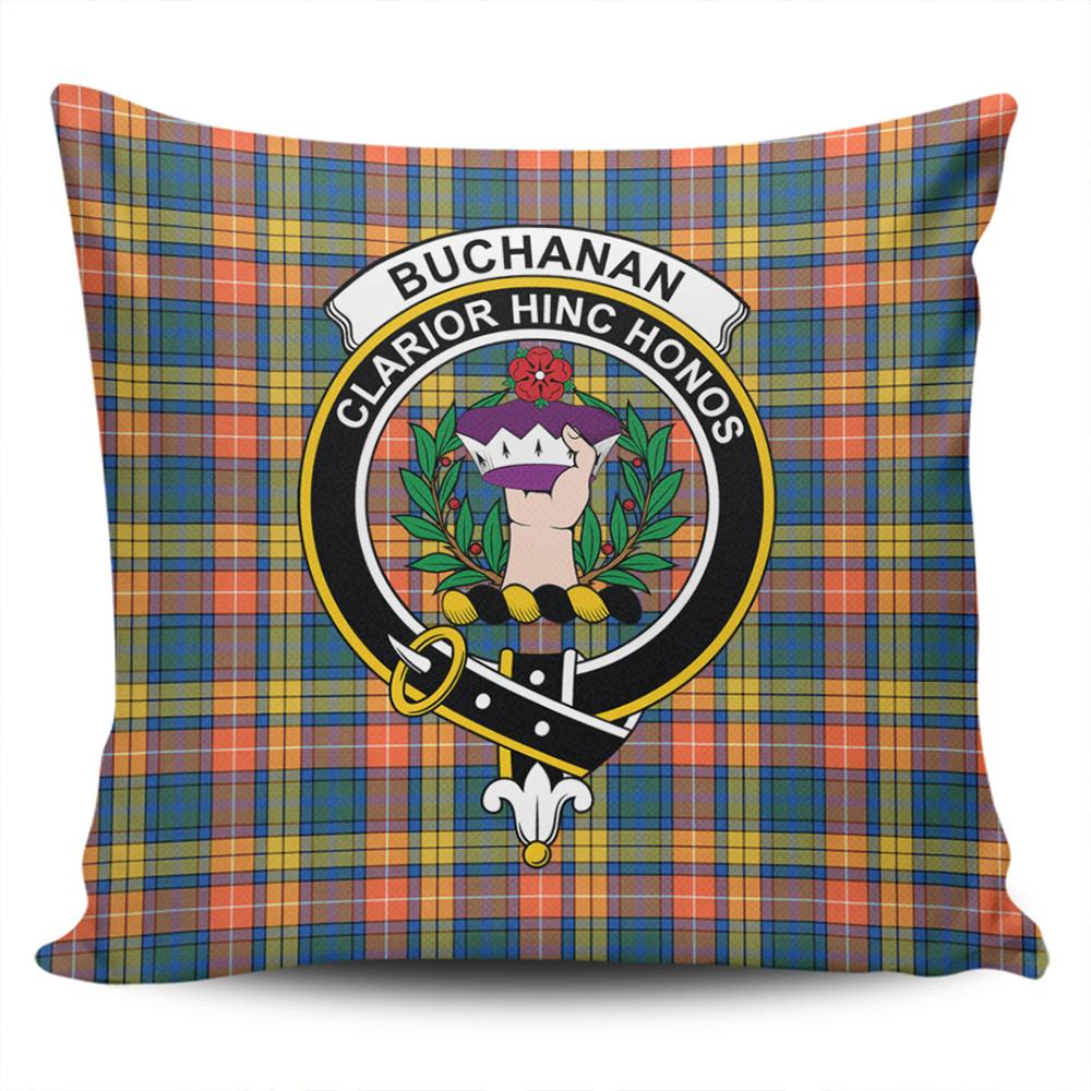 Buchanan Ancient Tartan Classic Crest Pillow Cover