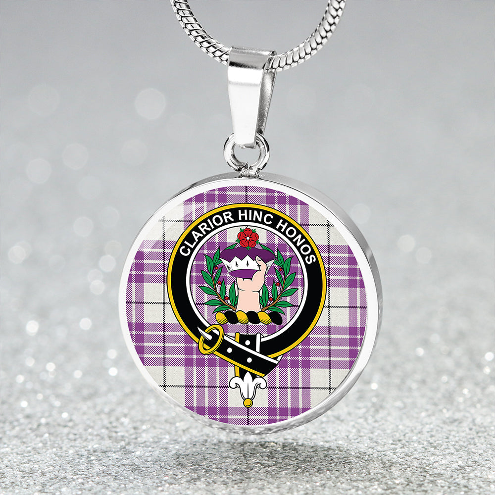 Buchanan Cerise #1 Special Ancient Clan Badge Tartan Classic Circle Necklace