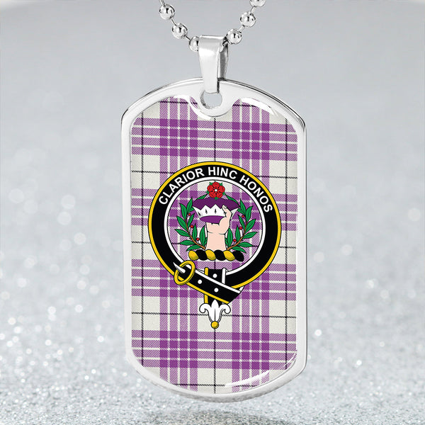 Buchanan Cerise #1 Special Ancient Clan Badge Classic Tartan Dog Tag Necklace