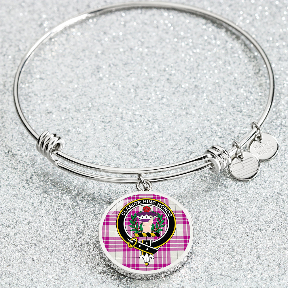 Buchanan Cerise #1 Special Modern Clan Badge Tartan Classic Circle Bangle