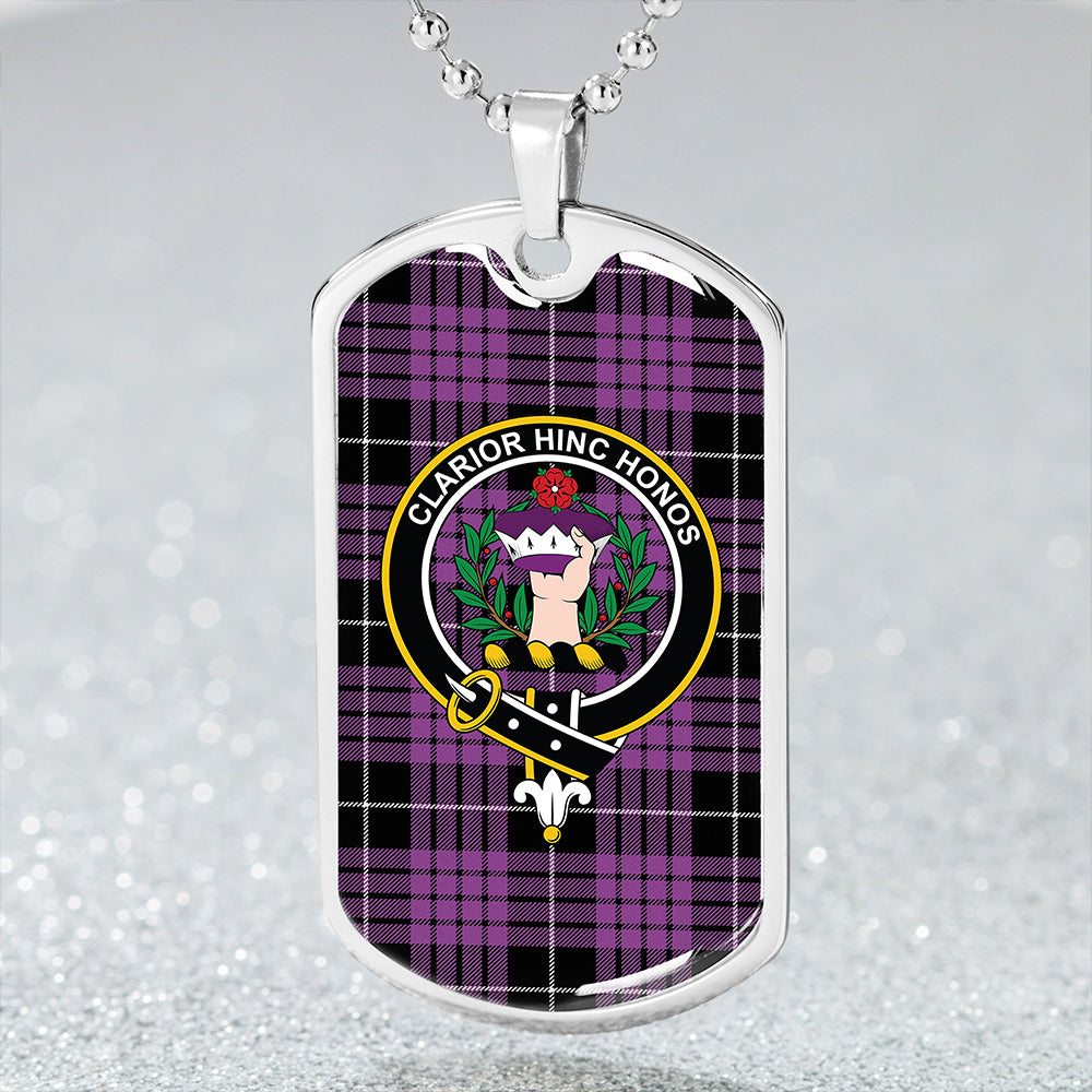 Buchanan Cerise #2 Special Ancient Clan Badge Classic Tartan Dog Tag Necklace