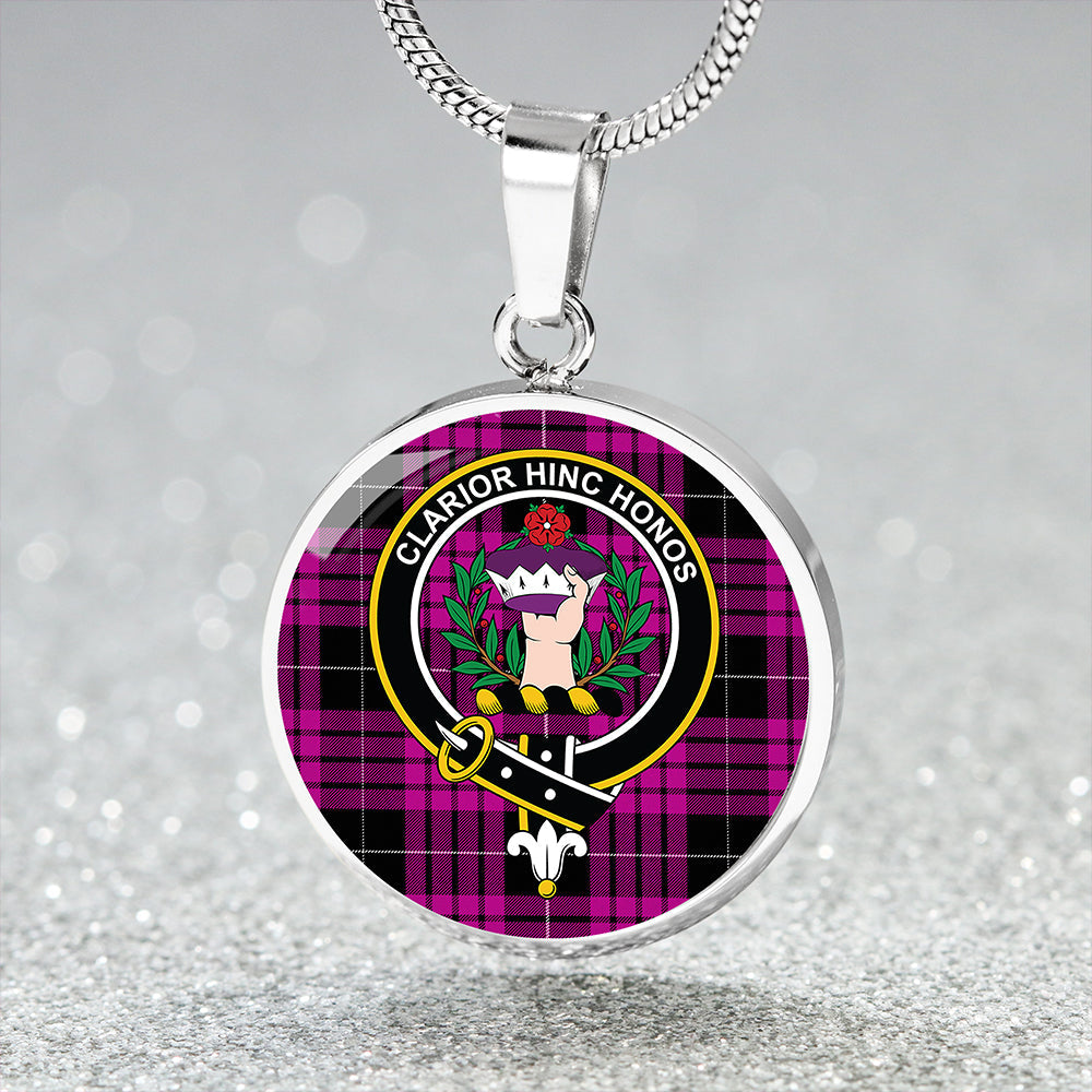 Buchanan Cerise #2 Special Modern Clan Badge Tartan Classic Circle Necklace