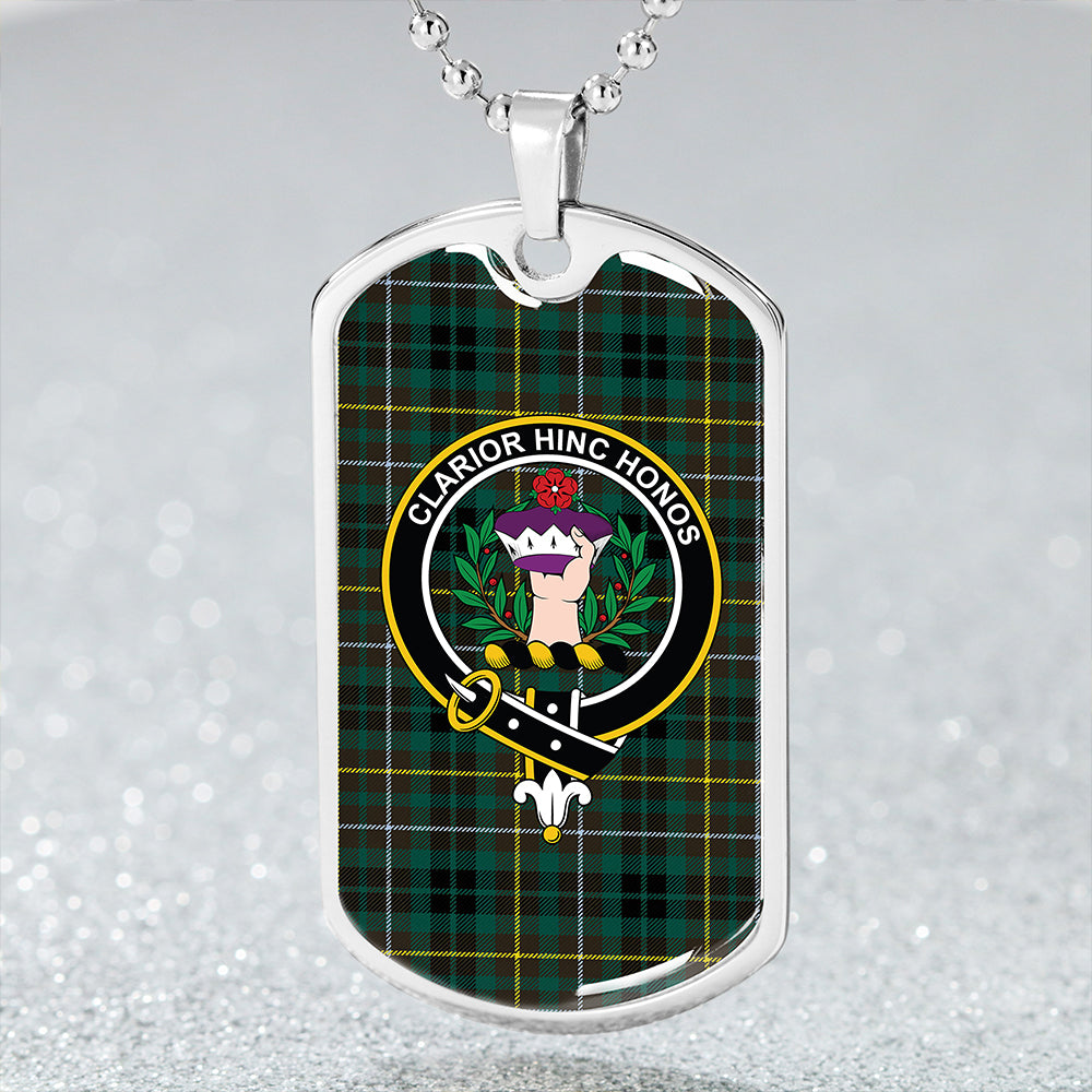 Buchanan Hunting Modern Clan Badge Classic Tartan Dog Tag Necklace