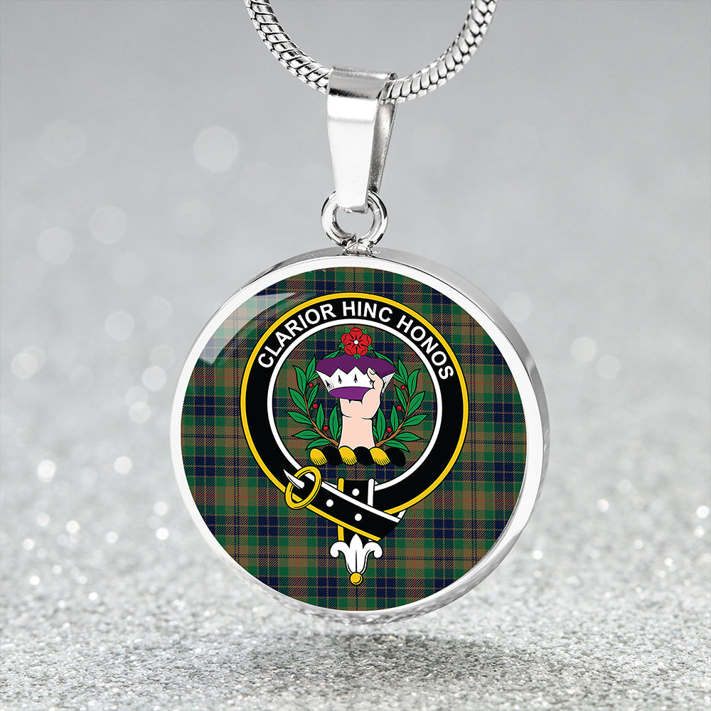 Buchanan Hunting #1 Modern Clan Badge Tartan Classic Circle Necklace