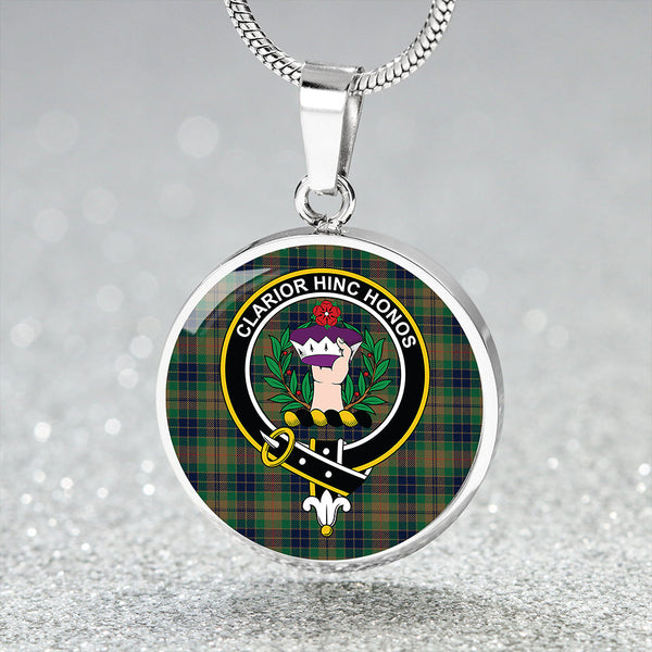 Buchanan Hunting #1 Modern Clan Badge Tartan Classic Circle Necklace