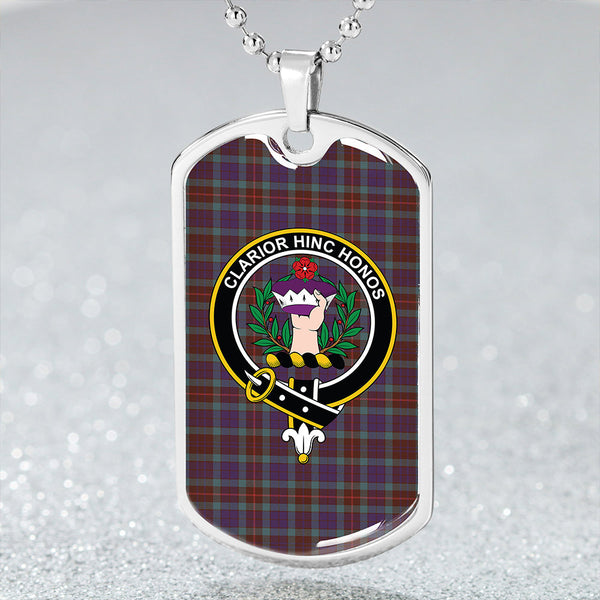 Buchanan Hunting #1 Weathered Clan Badge Classic Tartan Dog Tag Necklace