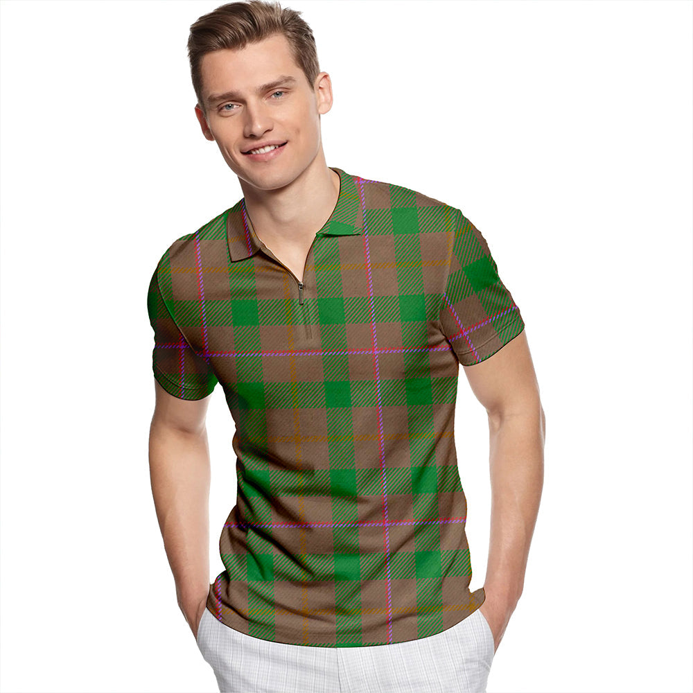 Buchanan Hunting #2 Ancient Tartan Classic Lapel Zip Short Sleeve Polo