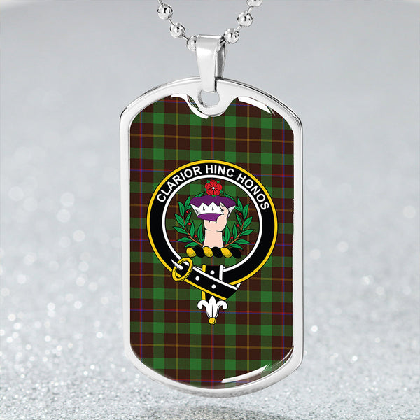 Buchanan Hunting #2 Modern Clan Badge Classic Tartan Dog Tag Necklace