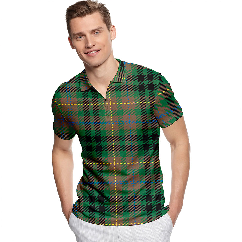 Buchanan Hunting #3 Ancient Tartan Classic Lapel Zip Short Sleeve Polo