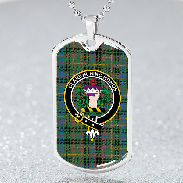 Buchanan Hunting #4 Ancient Clan Badge Classic Tartan Dog Tag Necklace