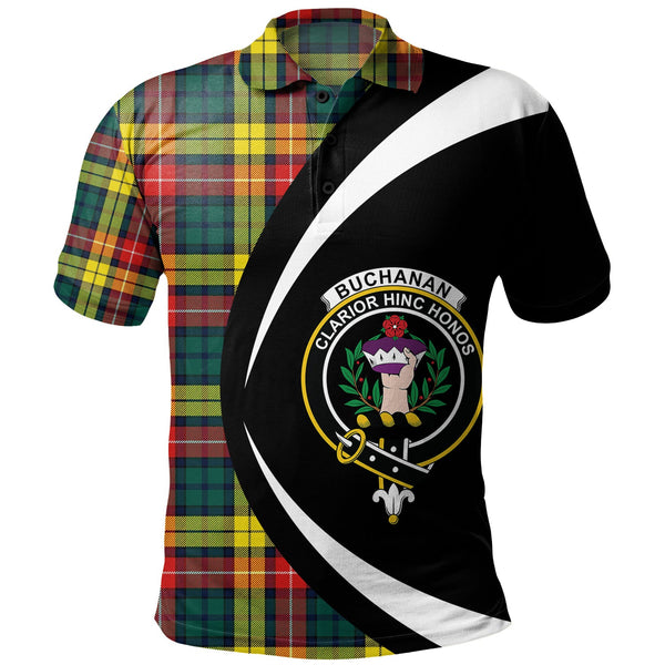 Buchanan Modern Clan Badge Tartan Polo Shirt Circle Style Personalized