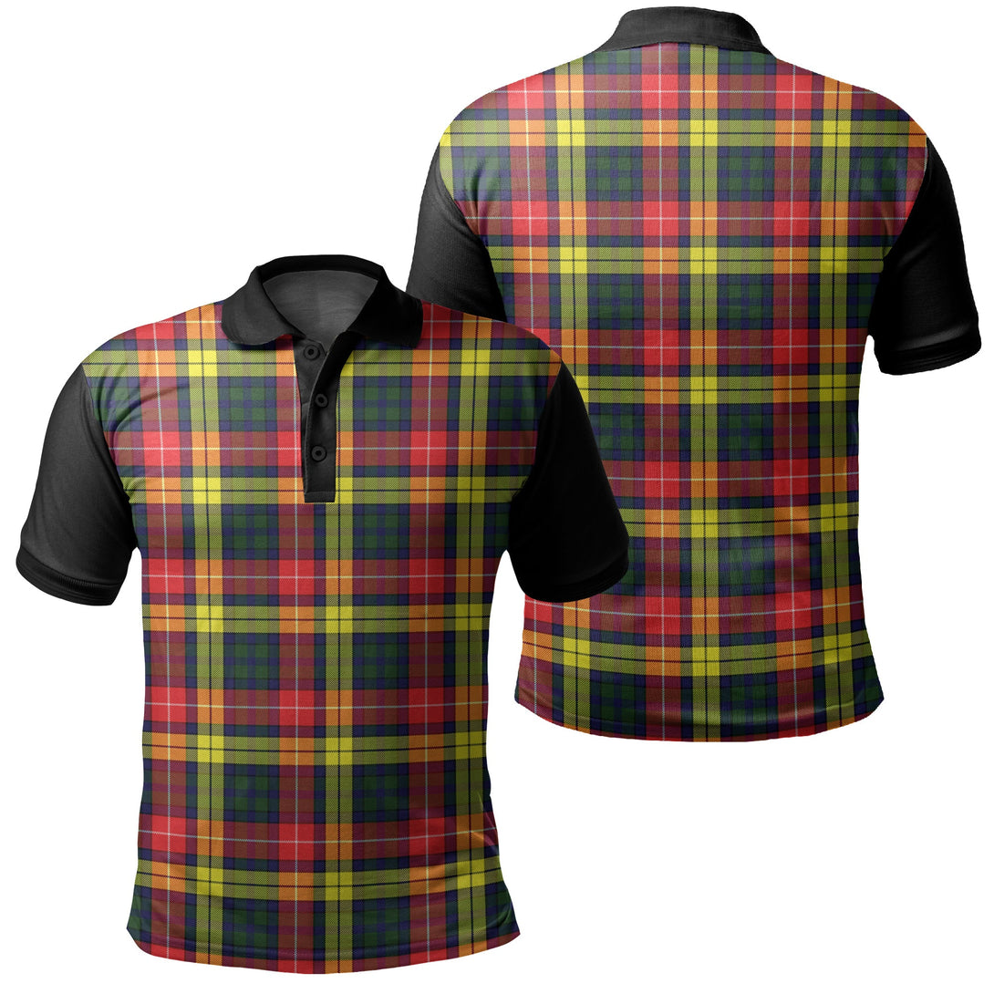 Buchanan Modern Tartan Classic Polo Shirt Black Neck 1 Style